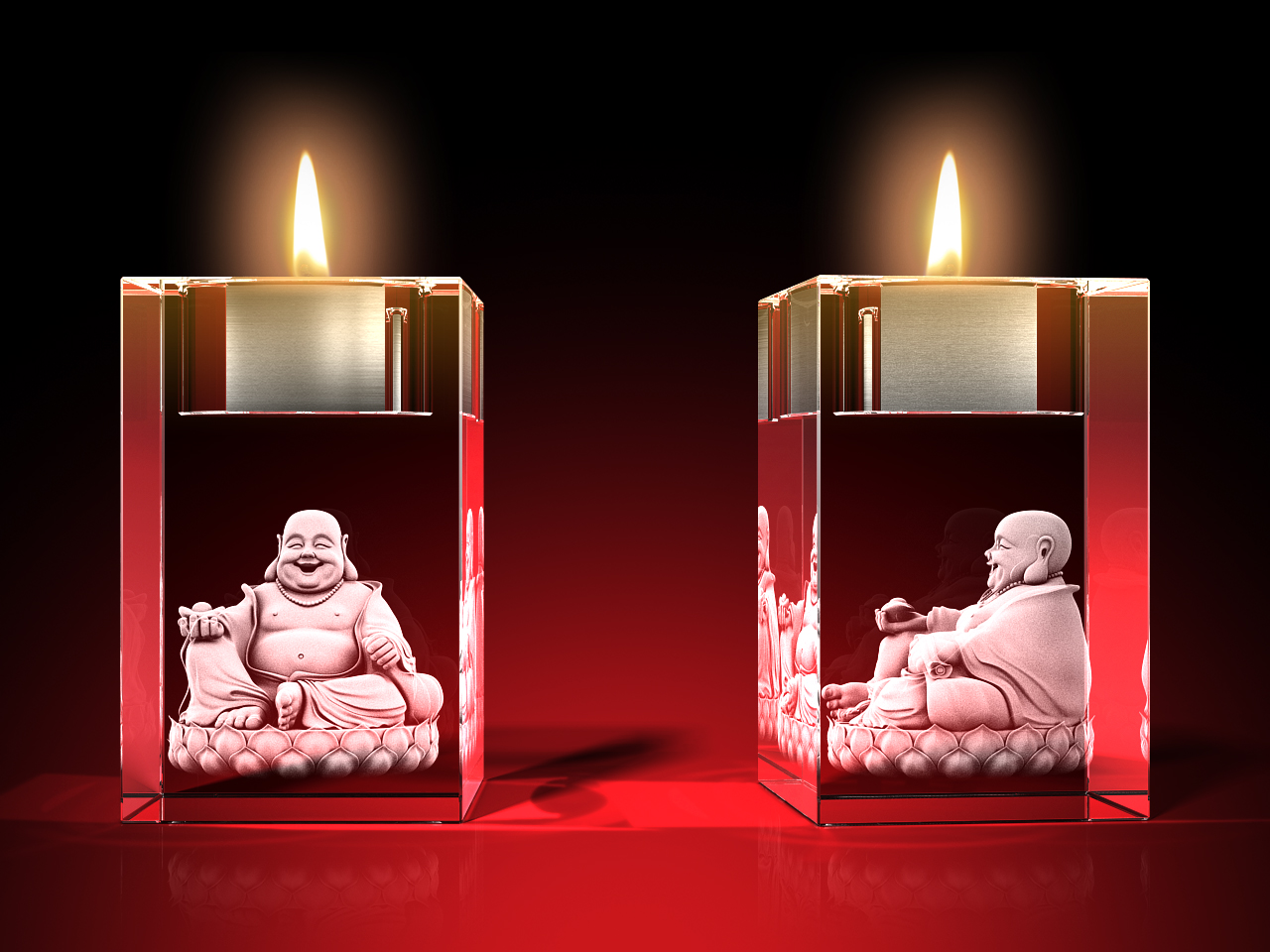 Lachender Buddha - Teelicht – GLASFOTO.COM